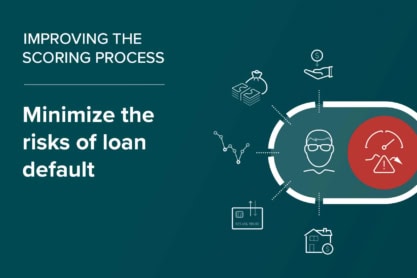 A graphic promoting article - How using data helps banks minimize the risks of loan default